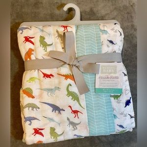 Hudson Baby Swaddle Blankets (pack of 3), 100% cotton muslin, 40x40 in.